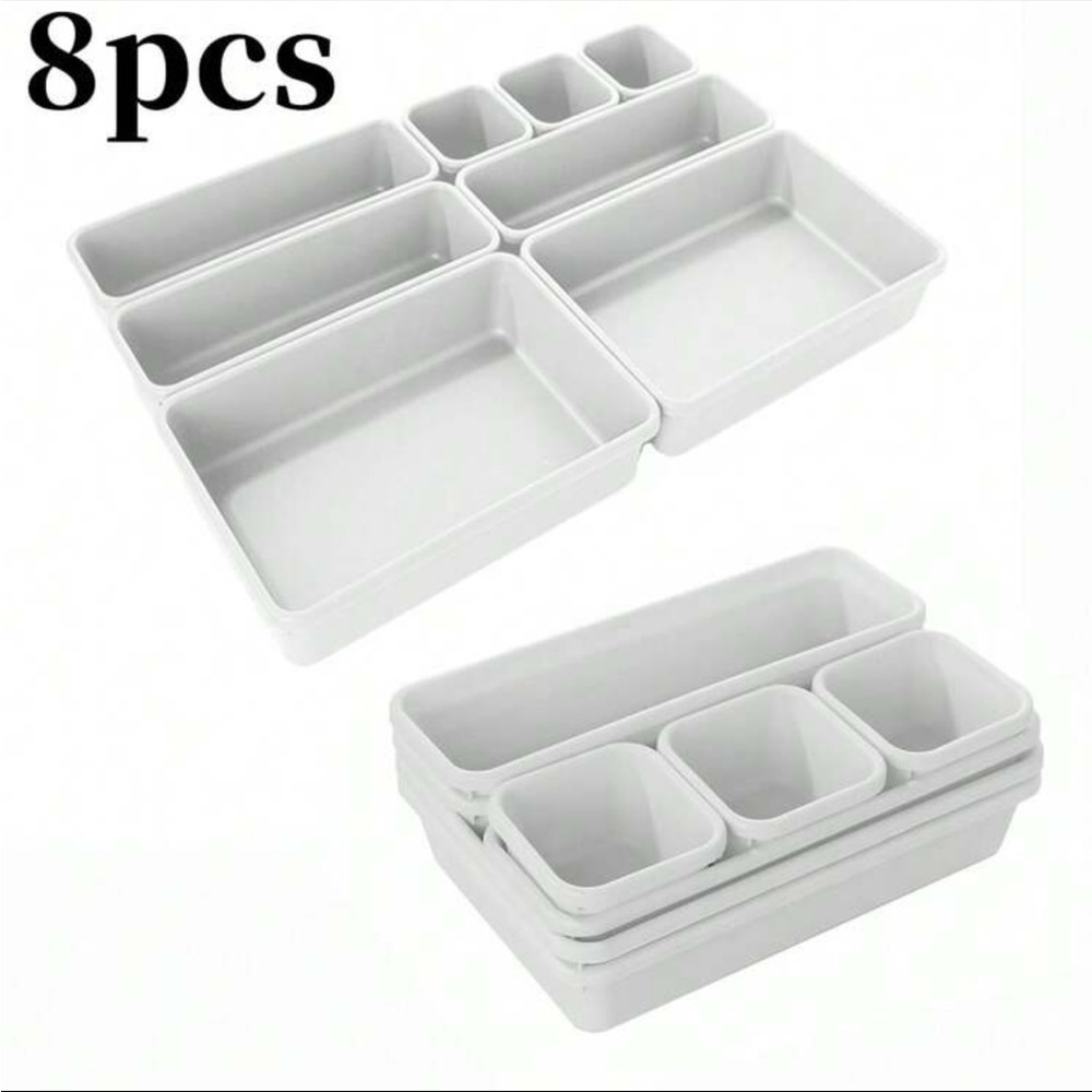 8pcs Drawer Organizers,Storage Box,Desktop Stationery, Makeup Organizer